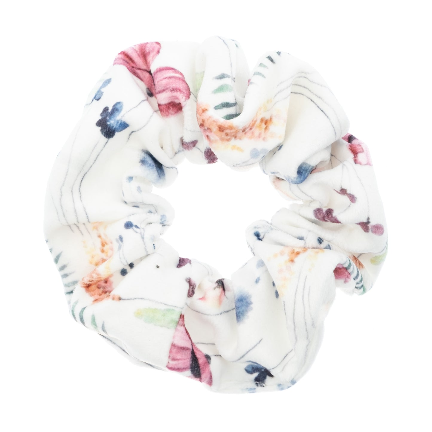 DARK Velvet Scrunchie Multicolor FlowerPattern
