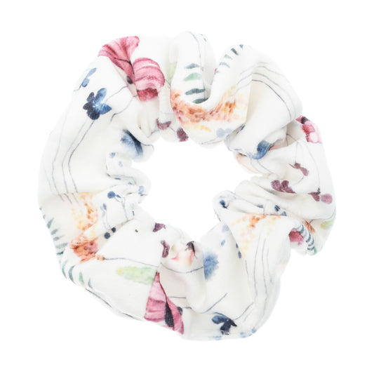 DARK Velvet Scrunchie Multicolor FlowerPattern