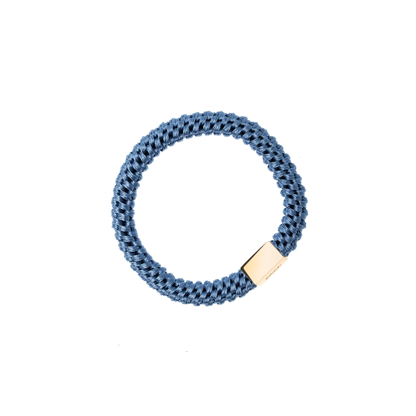 Dark Fat Hair Tie Blue with Gold