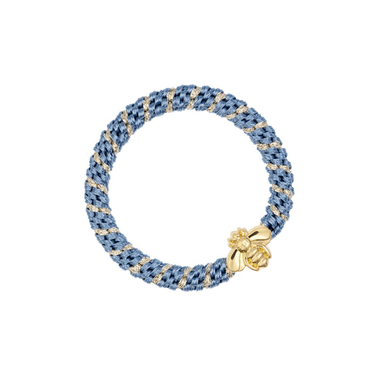 Dark Fat Tie Blue and gold stripe with bee