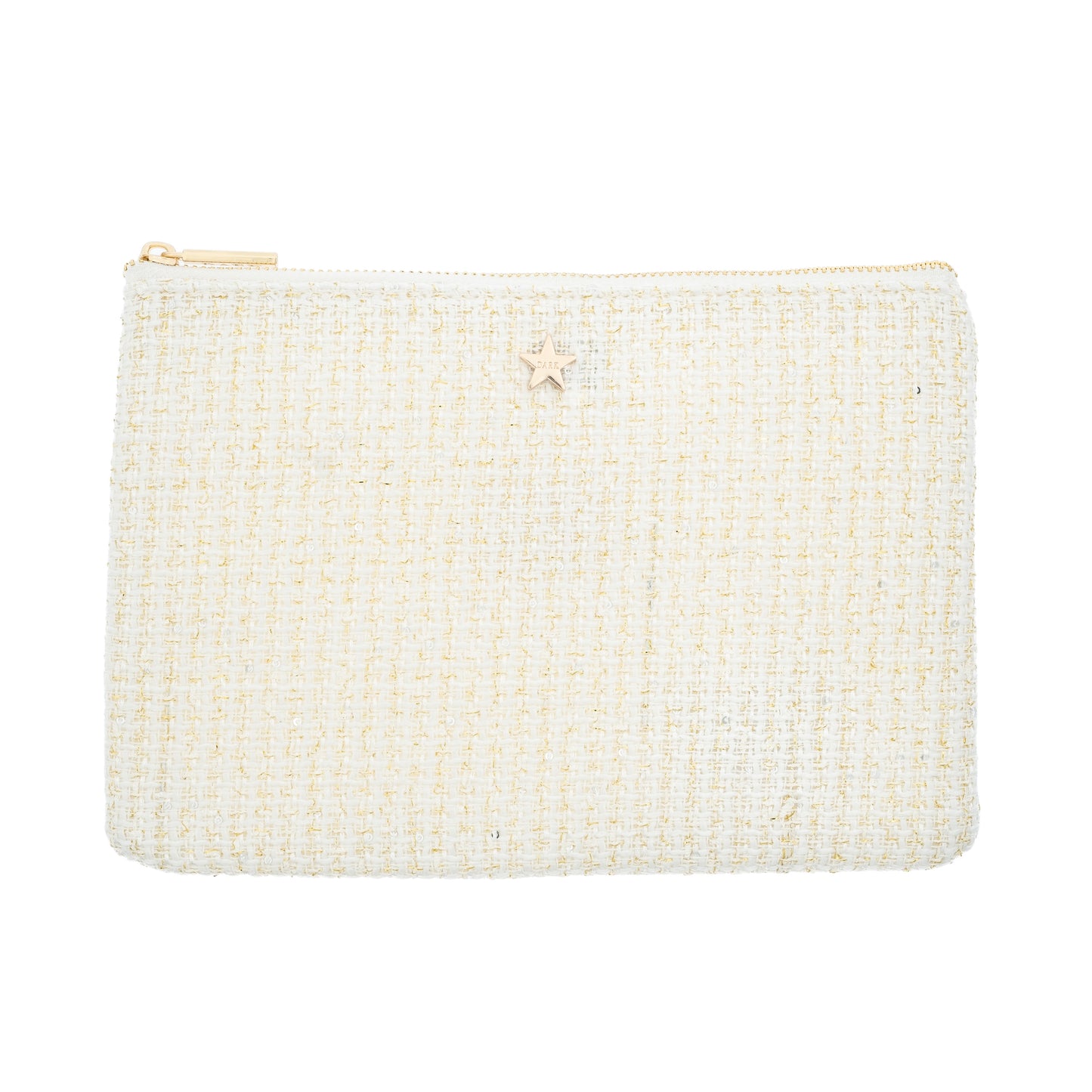 Dark Tweed Small Pouch Off White