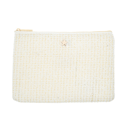 Dark Tweed Small Pouch Off White